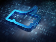 Social media concept: Blue Like on digital background