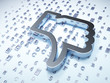 Social network concept: Silver Unlike on digital background