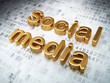Social media concept: Golden Social Media on digital background