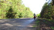 Video: cyclist withe trailer goes one wood way cyclist withe trailer goes one wood way