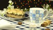 Apple pie with milk