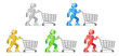 Humans and shopping carts