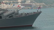 Moored missile cruiser Moscow in Sevastopol