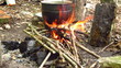 Kettle over a fire