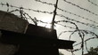 Barbed wire and concrete fence