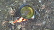 Boiling water in a tourist oven