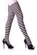 Woman legs in black and white stockings