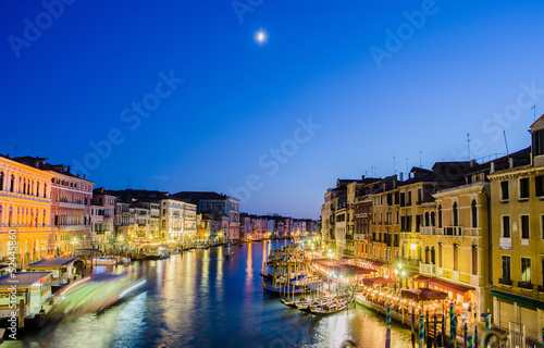 Photo: VENICE, ITALY - JUNE 30: View from Rialto bridge on June 30, 201 VENICE, ITALY - JUNE 30: View from Rialto bridge on June 30, 201