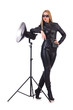 Model in the studio on white
