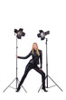 Model in the studio on white