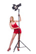 Model in the studio on white