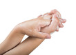 Lathered hands and soap
