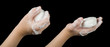 Lathered hands and soap