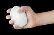 Lathered hands and soap