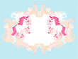abstract vintage horses logo