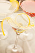 Colorful cocktails close up