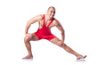 Young wrestler isolated on the white