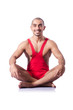 Young wrestler isolated on the white
