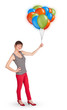 Photo: Young woman holding colorful balloons Young woman holding colorful balloons