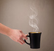 Photo: Coffee cup with abstract white steam Coffee cup with abstract white steam