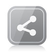 Rounded square share icon with reflection
