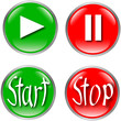 Vektor: button set start stop button set start stop