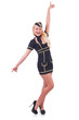 Woman airhostess isolated on the white