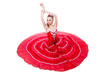 Girl in red dress dancing dance