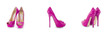 Set of woman shoes isolated on the white