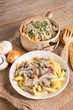 penne and mushroom sauce