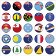 Set of Australian, Oceania Round Flag Icons