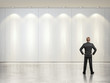 businessman looking on the wall