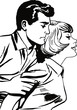 Ilustracion de una pareja de enamorados
