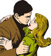 Ilustracion de una pareja de enamorados