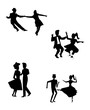 retro reens dancing in silhouette with highlights