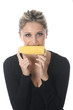 Model Released. Young Woman Eating Corn on the Cob
