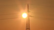 Sunset with electrical pylon (time lapse)