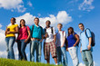 Foto: Group of diverse students/friends outside Group of diverse students/friends outside