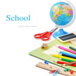 Photo: Colorful school supplies Colorful school supplies