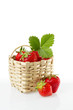 Photo: Fresh, red strawberries in basket Fresh, red strawberries in basket