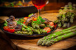 Photo: Roasted mushrooms with green asparagus Roasted mushrooms with green asparagus