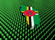 Dominica map with many abstract people illustration