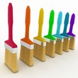 Colored paint brushes set, isolated on white