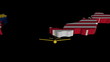 Plane taking off from Malaysia map flag animation