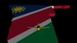 Plane taking off from Namibia map flag animation