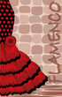 Spanish flamenco holiday card, vector illustration