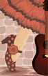 Spanish flamenco party card, vector illustration