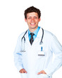 Portrait of the doctor on a white background