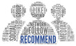 Social media conept in word tag cloud