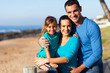 happy family at the beach